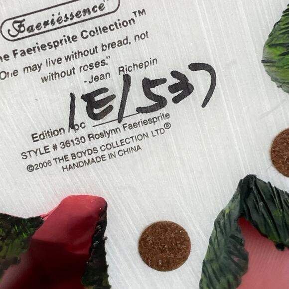 Boyds Bears Faeriessence Roslyn Faeriesprite Fairy Figurine 36130 w/ Box HTF - Picture 9 of 14